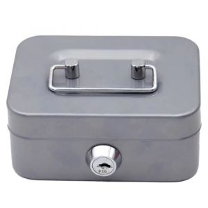 Coffre-fort verrouillable avec clé en métal,tirelire portable,boîte de sécurité robuste,mini collection de pièces de monnaie pour enfants - Type Grey #A - Neuf