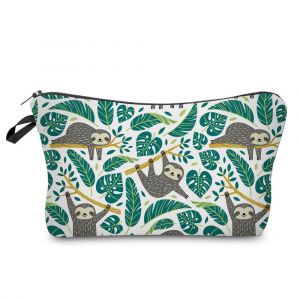 Trousse De Toilette En Toile À Fermeture Éclair, Mini Trousse De Toilette, Rangement De Produits De Beauté, Maquillage, Accessoire De Voyage Pour Filles, Motif Paresseux-Générique - Neuf