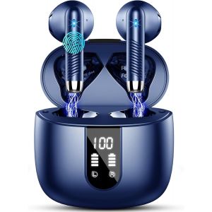 STOREYI-Ecouteurs Bluetooth Sans Fil,Écouteurs Bluetooth 5.3 2024 Écouteurs Sans Fil Avec 4 Enc Réduction De Bruit Mic,Ip7 Étanches Oreillette Bluetooth 48H Stéréo Usb-C Casque Bluetooth Pour Sport/T - Neuf