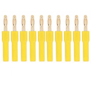 10pcs fiche banane 4.0mm m&acirc;le &agrave; 2mm femelle connecteur 30V AC 60V DC 32A pour tester jaune - Neuf