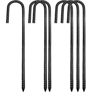 Eryi-Piquets De Sol, Piquets De Fixation En Acier Ancrage Au Sol Crochet En J D'agrafes De Jardin Robuste Piquets De Tente Pour Le Trampoline Tente De Camping Clôture Et Jardin Lot De 6 - Neuf