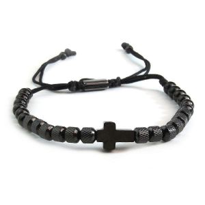 Cadeaux De Premi&egrave;re Communion/Confirmation Pour Les Gar&ccedil;ons Bracelet De Perles De Croix R&eacute;glable Bapstim Cadeau De Bijoux Religieux Pour Adolescents Gar&ccedil;ons Hommes - Neuf