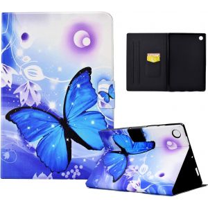 Étui Coque Pour Samsung Galaxy Tab A8 10,5 Pouces 2022 2021 Sm-X200/ X205/ X207 Housse Étui De Protection Avec Veille/Réveil Automatique Pour Samsung Galaxy Tab A8 2022/2021, Papillon Bleu - Neuf