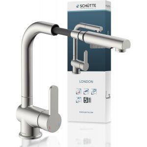 Robinet Cuisine avec Douchette Extensible Mitigeur, Rabattable Mitigeur Robinet Evier de Cuisine avec Douchette, Rotative &agrave; 360&deg; Froid & Chaud Disponible, Chrom&eacute; - Neuf