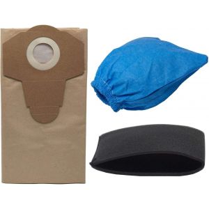 Jeu de 3 filtres constitu&iquest;&iquest; d'1 filtre humide, 1 filtre &iquest;&iquest; sec, 1 sac d'aspirateur ind&iquest;&iquest;chirable marron 20 l - Pour aspirateur sec/humide Lidl PNTS 1250, PNTS 1250/9, PNTS 1300, PNTS 1300A1, PNTS 1300B2 - Neuf