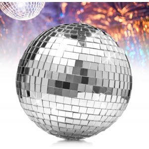 Boule À Facettes, 20 Cm, Boule Disco Miroir, Boule À Facettes À Suspendre, Boule Miroir, Boule Pailletée, Boules À Facettes Disco Miroir Avec Anneau De Suspension Pour Fête Carnaval Effet De Lumière - Neuf