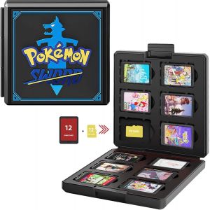 KAL-Étui Pour Cartes De Jeux Nintendo Switch - Portable Et Mince, Boitier De Protection Pour 24 Jeux Nintendo Switch, Boîte De Rangement Peut Contenir 12 Cartes De Jeu Et 12 Cartes Sd (Black Sword) - Neuf