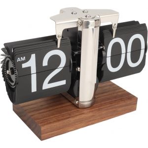 Cyrank Horloge De Bureau À Bascule, Horloge Numérique Rétro Rabattable, Horloge Numérique À Bascule, Horloge Mécanique, Horloge À Tube Tournant Automatique Vintage(Noir B) - Neuf