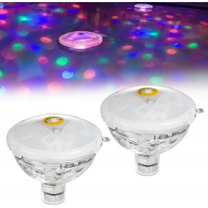 ASFASFq-2PCS Lumières LED Submersible, Lampe Piscine LED, Lumières de Piscine Flottantes, Lumière Piscines pour Baignoire avec 5 Modes, IP68 Étanche, pour piscine, spa, aquarium, étang, jacuzzi - Neuf