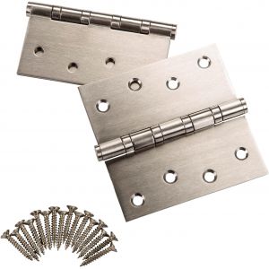 4 pi&egrave;ces Charni&egrave;re de porte Charni&egrave;re &agrave; visser en acier inox SS201 sur roulement &agrave; billes avec vis/Capacit&eacute; de charge 50 Kg/Epaisseur du mat&eacute;riau 2,5 mm / 100 x 100 mm - Neuf