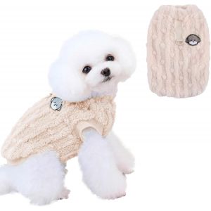 Jgd-Pull Chien Petite Taille, Chihuahua, Chaud Pour Chien, V&ecirc;tements Chat, Pour Petits Chiens Moyens Grands (Kaki, M) - Neuf