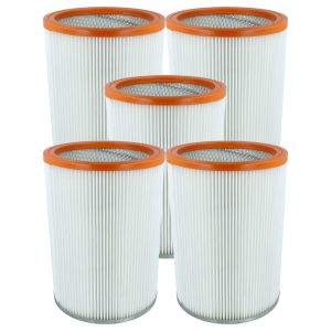 vhbw 5x filtre pliss&eacute; compatible avec Nilfisk / Alto / Wap turbo M2, D2, M2 S-FA, M2 L, D R 637, D/X-B1, D-B1 aspirateur - orange / blanc - Neuf