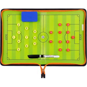 Acdsgd-Tableau Tactique De Football Portable Pour Entra&icirc;neur De Coach, Cartable D'entra&icirc;neur De Football Avec Aimants, Sifflet, Marqueur De Tableau Et &Eacute;ponge. - Neuf
