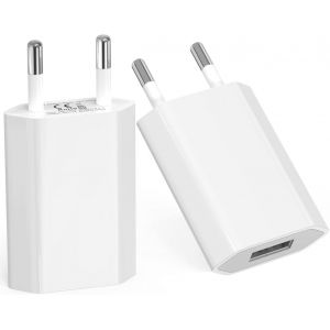 2 Packs Usb Mains Charger For Iphone Samsung Xiaomi Sony Lg Smartphones Iwatch Cameras Tablets Mp3 Etc. Universal Usb Mains Adapter 5V1A - Neuf