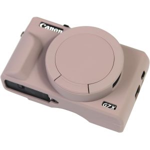 Étui pour appareil photo numérique Canon Powershot G7 X Mark III,étui en silicone souple avec marqueur de bouton,couvercle d'objectif amovible G7X,rose Tiffany - Neuf