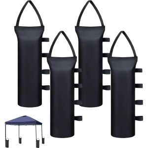 Lot de 4 Sac de Lestage pour Tonnelle,Sac Lestage épaissir,40 kg Leste pour Pied de Tonnelle,pour Auvent,Tente,Lestage Tonnelle(Oxford 800D-50 * 20cm-Noir) - Neuf