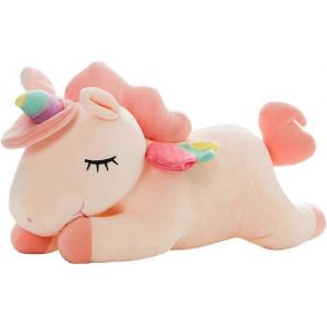 Licorne en peluche, Licorne douce en peluche &eacute;treignant l'oreiller Jouets cadeaux pour les enfants (rose, 12 po) - Neuf