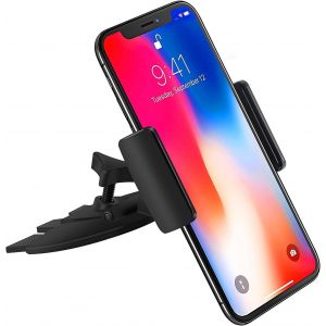 Kalanka-Support Téléphone Voiture Universel Sur Fente De Lecteur Cd,Porte Portable Auto À Rotation De 360° Sur Cd Slot,Pince(55-81mm) Compatible Avec Smartphone Iphone 15/14/13, Huawei - Neuf