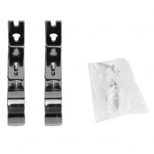 Hjlian Lot De 2 Supports De Tringle A Rideau Universels Reglables En Acier Inoxydable, Noirs - Neuf