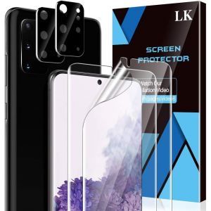 LORANKA-4 Pi&egrave;ces Protection &eacute;cran Compatible avec Samsung Galaxy S20 Plus/S20+ (6.7 Pouce),Contenir 2 Pi&egrave;ces TPU Protection &eacute;cran et 2 Pi&egrave;ces Cam&eacute;ra Arri&egrave;re Vitre Protection,Double Protection - Neuf
