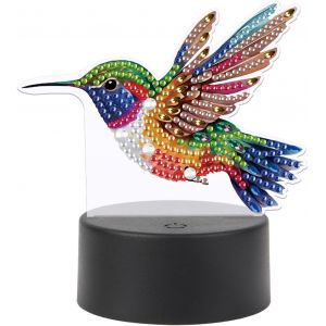Ayuhr-Diamond Painting Lampe De Chevet Tactile Colibri Oiseau Été Oiseau Led Lampe De Table Veilleuse Prise Usb Lampe Led Mosaïque Diamant Peinture Art Cadeau Ornements Table Chambre Décoration - Neuf