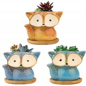 NouvelHorizonstore-3 Pi&egrave;ces Pot &agrave; Fleur Succulente&iquest;Pots de Plantes Succulentes en C&eacute;ramique&iquest; Mini Pots de Fleurs en C&eacute;ramique&iquest;Jardini&egrave;res avec Accessoires &iquest; Id&eacute;al pour la D&eacute;coration de la Maison - Neuf