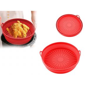 Plaque De Cuisson Ronde En Silicone Rouge De 24 Cm Pour Friteuse &Agrave; Air - Neuf