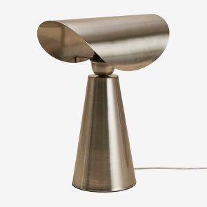 Lampe De Table &iquest;35 Cm En Fer Conby Gris Chrom&eacute; - Neuf