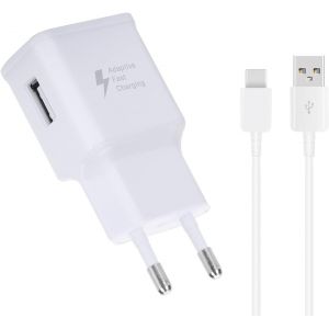 Chargeur Avec C&acirc;ble Pour Samsung Galaxy S10,S10 Plus,S10E,S9,S9 Plus,S8,A13,A14,A22,A23,A33,A34,A51,A52,A53,A04S,A05S, Chargeur Rapide De Rechange D'Origine Avec 1.5M Type-C C&acirc;ble - Blanc - Neuf