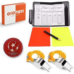 Acdsgd-Lot De Cartes D'arbitre De Football - Carte Rouge Et Jaune - Sifflet D'arbitre - Cordon - Scorebook - Carte Rouge Et Jaune - Motif Football - Neuf