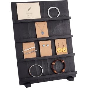 Tour À Bijoux En Bois À 4 Niveau, Présentoir De Boucles D'Oreilles Présentoir De Bijoux Au Détail Vitrine Amovible Avec Fentes Présentoir De Boucles D'Oreilles Porte-Cartes Pour La Vente - Neuf