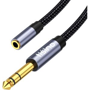 Câble adaptateur jack 6,35 mm vers prise jack 3,5 mm vers mini jack femelle pour écouteurs, amplificateurs, ampli de guitare, piano de clavier, home cinéma, haut-parleur, console de mixage ¿ 30 - Neuf