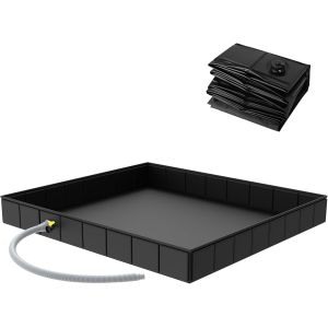 Letnerny-Pliable Base De Douche, 104x104x13cm Grand Receveur De Douche Portable Avec Drain, Base De Douche De Camping, Intérieur Et Extérieur Tente De Camping Plateau De Douche Base D'auvent - Neuf