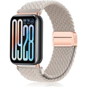 Nylon Bracelet Pour Xiaomi Smart Band 9 Pro/8 Pro/Xiaomi Redmi Watch 5/Watch 4, Hommes Femmes Nylon Tressé Magnétique Bracelets De Remplacement Pour Xiaomi Mi Band 8 Pro/Band 9 Pro[LET9136503] - Neuf