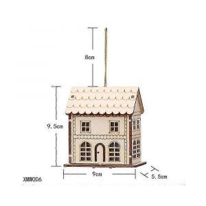 D&eacute;coration de No&euml;l : guirlande lumineuse LED suspendue en bois pour chalet, h&ocirc;tel, bar, caf&eacute;, maison, sapin de No&euml;l - Neuf