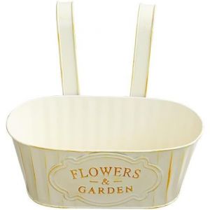 Ulteronixshop-Pot De Fleurs &Agrave; Suspendre Seau En M&eacute;tal Grands Pots De Jardin Crochet Amovible Mural Pot De Fleurs Balcon Vert Plant&eacute; Pot Fleurs En Fer Carn&eacute; Maison Mur D&eacute;coratif Pot (Blanc) - Neuf