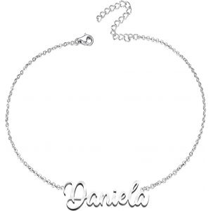 Eryi-Bracelet Pour Femme Avec Prénom En Acier Inoxydable - Pendentif Prénom Personnalisé Argenté Pour Femme - Cadeaux Personnalisés Pour Femme, Mère, Fille, Meilleure Amie - Neuf