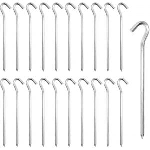 Eryi-20 Pièces Sardines Piquet,Piquet De Fixation,Sardine Tente Argenté Piquets De Tente En Piquets De Fixation Sol Crochet Pour Tente De Camping Jardinage Acier Galvanisé - Neuf