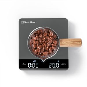 Mini Balance À Café Avec Minuterie, Rechargeable, 2 Kg/0,1 G, Balance De Précision Pour Expresso Et Pour-Over, Balance De Cuisine Numérique Portable Avec Chronométrage Automatique - Neuf