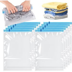 loc-Lot De 8 Sacs De Compression Sous Vide Pour V&ecirc;tements-40X60Cm-Sacs De Rangement Sous Vide-Pour V&ecirc;tements-Sac &Agrave; Dos De Voyage - Neuf