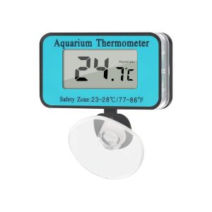 Thermomètre D'aquarium, Thermomètre Numérique, Thermomètre Lcd Avec Ventouses Et Sonde Étanche Pour Aquarium, Terrarium De Reptiles - Neuf