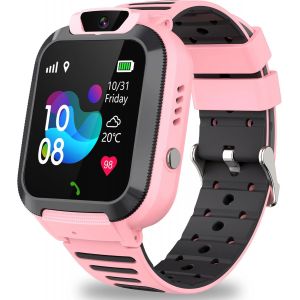 Montre Connect&eacute;e Enfant Gps, Ip68 Montre Intelligente Enfant Avec Sos, T&eacute;l&eacute;phone Appel, Mode Classe, Voix Chat, Jeux, Cam&eacute;ra, R&eacute;veil, Cl&ocirc;ture Geo,Smartwatch Enfants Cadeau Pour Gar&ccedil;on Fille 4-13 Ans - Neuf