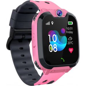 Montre Connectée Enfant Avec Appel, Montre Telephone Avec Sim 16 Jeux Caméra Musique Mp3 Réveil Hd Écran Tactile Et Carte Sd Interne, Montre Intelligente Enfant Cadeaux Pour Filles Garçons - Neuf
