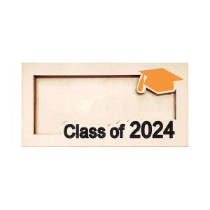2024 Graduation Argent Cadeau Holder Orange - Neuf