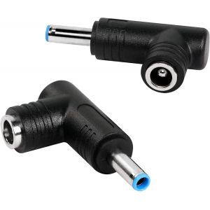 Adaptateur d'alimentation CC, Adaptateur CC &agrave; Angle de 90 degr&eacute;s Prise m&acirc;le 4,5 mm x 3,0 mm vers Prise Femelle 5,5 mm x 2,5 mm Convertisseur de coupleur pour Ordinateur Portable (2 pi&egrave;ces) - Neuf