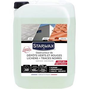 VornixorSarlshopDestructeur de D&eacute;p&ocirc;ts Verts Pr&ecirc;t &agrave; l'Emploi - Elimine en Profondeur les D&eacute;p&ocirc;ts Verts- Pour Toitures, Sols, Murs - Action Curative - Agit d&egrave;s 24h - Fabriqu&eacute; en France - 10 L - Jusqu'&agrave; - Neuf
