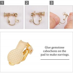 Kal-1boîte 12pièces Plaqué Or 24k Et 925 Boucles D'oreilles Plaquées Argent Sterling Convertisseur De Boucle D'oreille Vis Retour Boucle D'oreille Convertisseur Clip Boucles D'oreilles Pour La F - Neuf