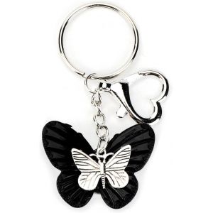 Kal-Porte-Clés Papillon Pour Femme Y2k - Pendentif De Sac À Main - Cadeau Porte-Bonheur - Noir - Neuf