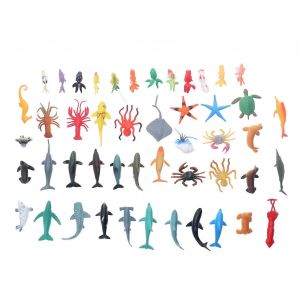 Lot de 50 figurines d'animaux marins simul&eacute;s, jouet &eacute;ducatif pour enfants - Neuf