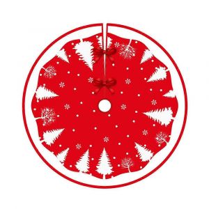 Couverture pour sapin de No&euml;l, jupe de sapin de No&euml;l ronde rouge de 90 cm, housse pour pied de sapin de No&euml;l - Neuf